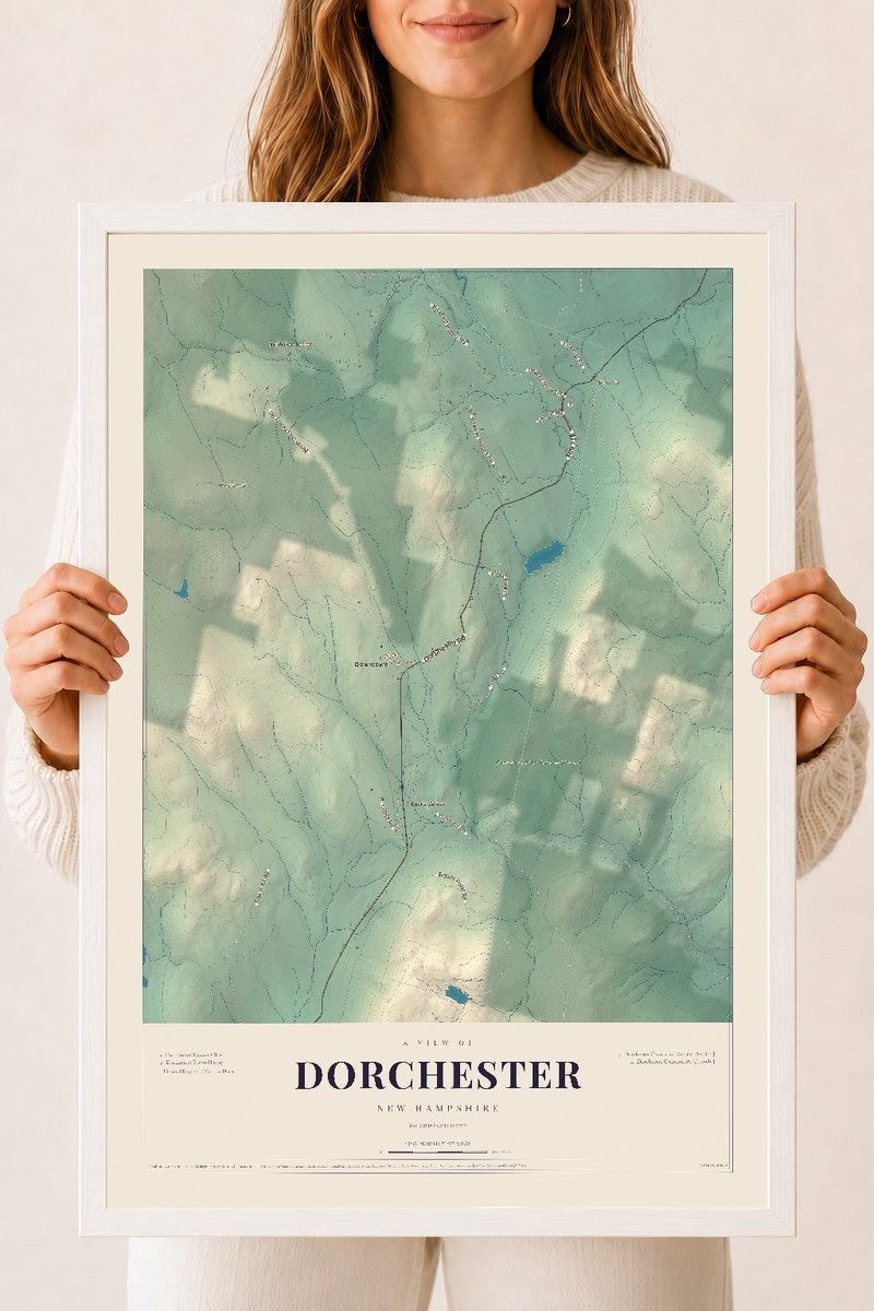NH Current Atlas 2026 | Dorchester | 18" x 24" | W/ White Ayous Wood Frame