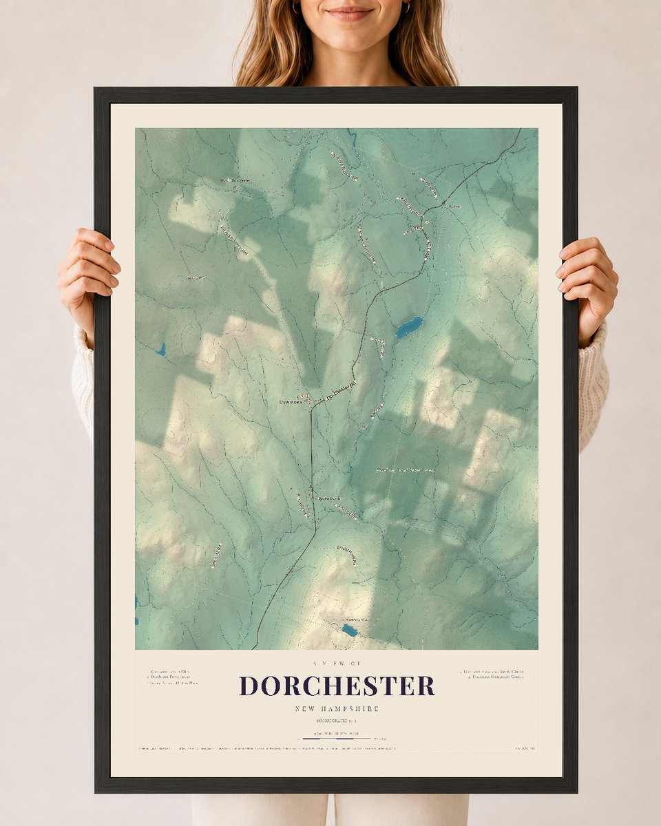 NH Current Atlas 2026 | Dorchester | 24" x 36" | W/ Black Ayous Wood Frame