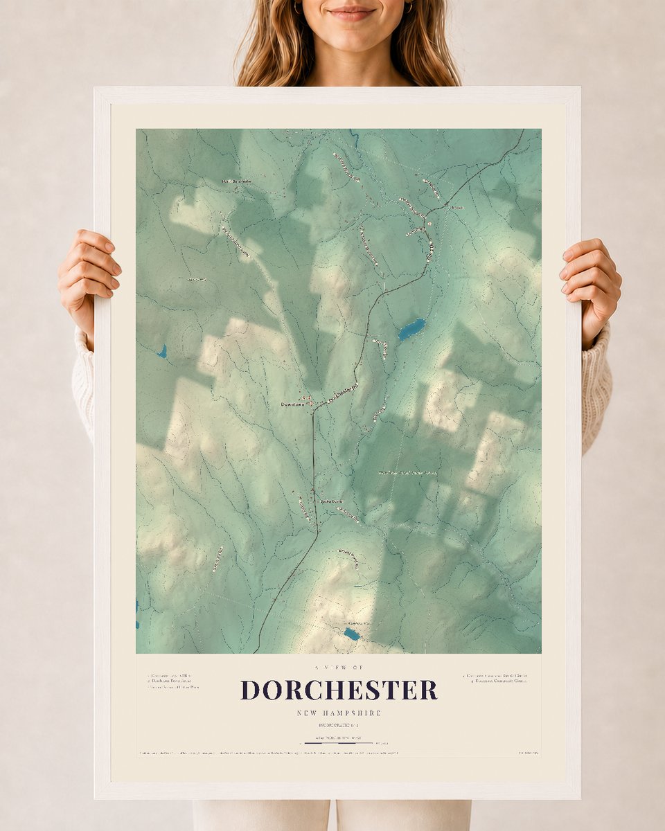 NH Current Atlas 2026 | Dorchester | 24" x 36" | W/ White Ayous Wood Frame