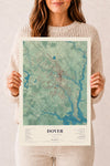 Map of Dover, New Hampshire, 12 x 18 inch unframed archival matte print