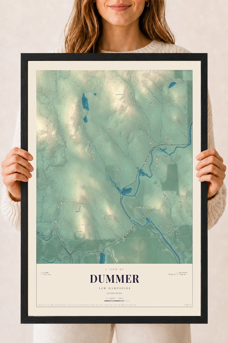 NH Current Atlas 2026 | Dummer | 18" x 24" | W/ Black Ayous Wood Frame