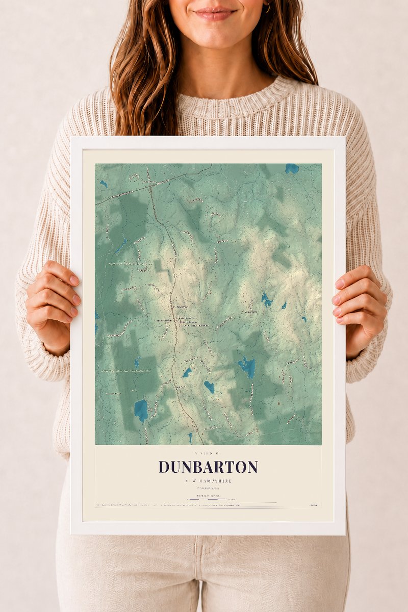 NH Current Atlas 2026 | Dunbarton | 12" x 18" | W/ White Ayous Wood Frame