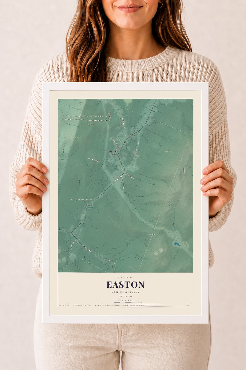 NH Current Atlas 2026 | Easton | 12" x 18" | W/ White Ayous Wood Frame