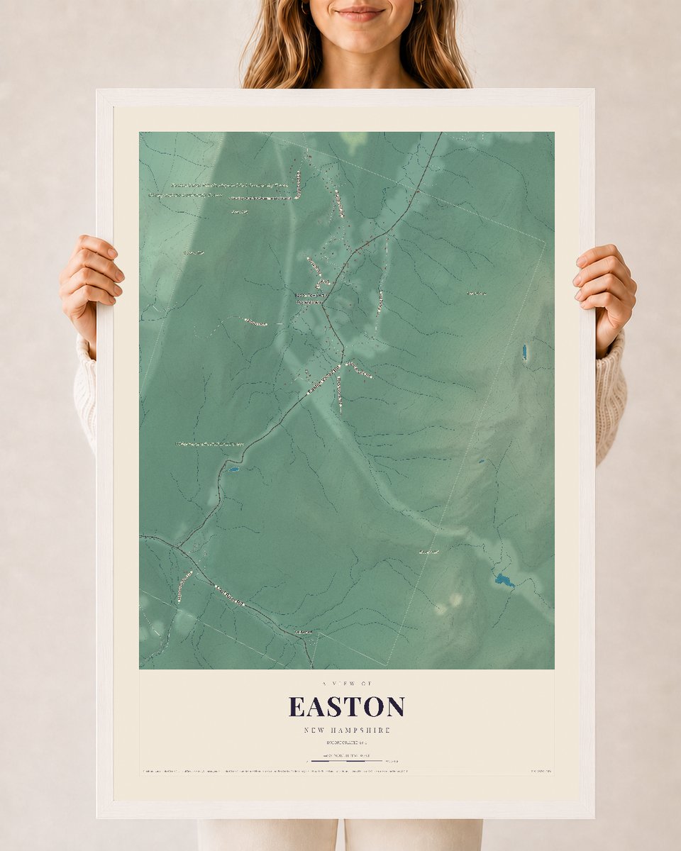 NH Current Atlas 2026 | Easton | 24" x 36" | W/ White Ayous Wood Frame