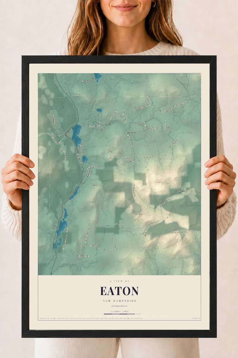 NH Current Atlas 2026 | Eaton | 18" x 24" | W/ Black Ayous Wood Frame