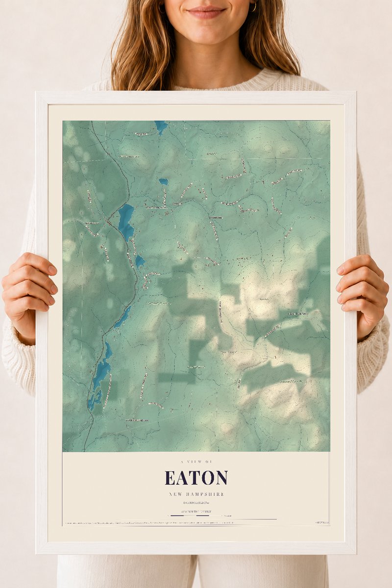 NH Current Atlas 2026 | Eaton | 18" x 24" | W/ White Ayous Wood Frame
