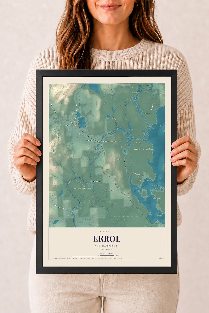 NH Current Atlas 2026 | Errol | 12" x 18" | W/ Black Ayous Wood Frame