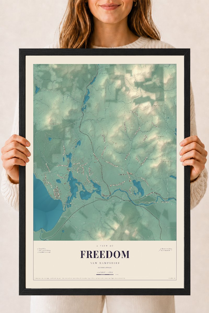 NH Current Atlas 2026 | Freedom | 18" x 24" | W/ Black Ayous Wood Frame