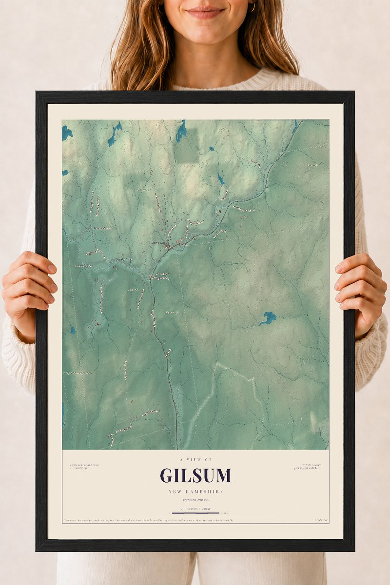 NH Current Atlas 2026 | Gilsum | 18" x 24" | W/ Black Ayous Wood Frame
