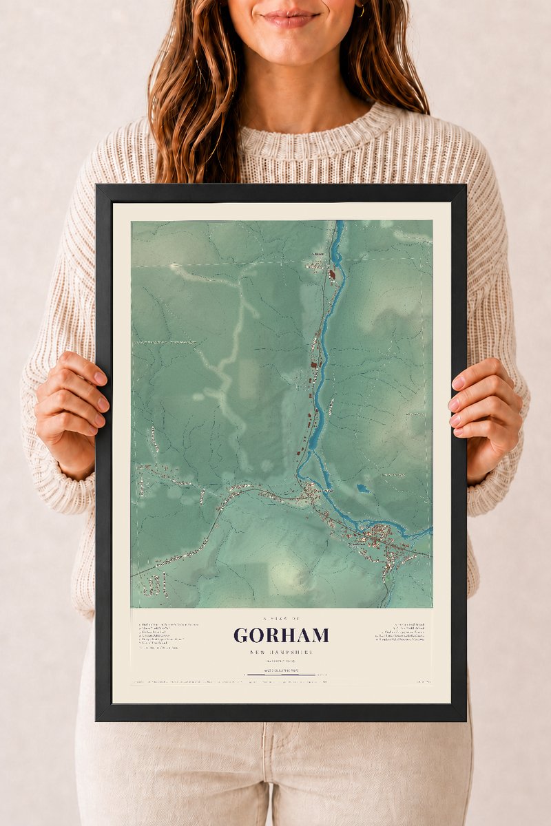 NH Current Atlas 2026 | Gorham | 12" x 18" | W/ Black Ayous Wood Frame