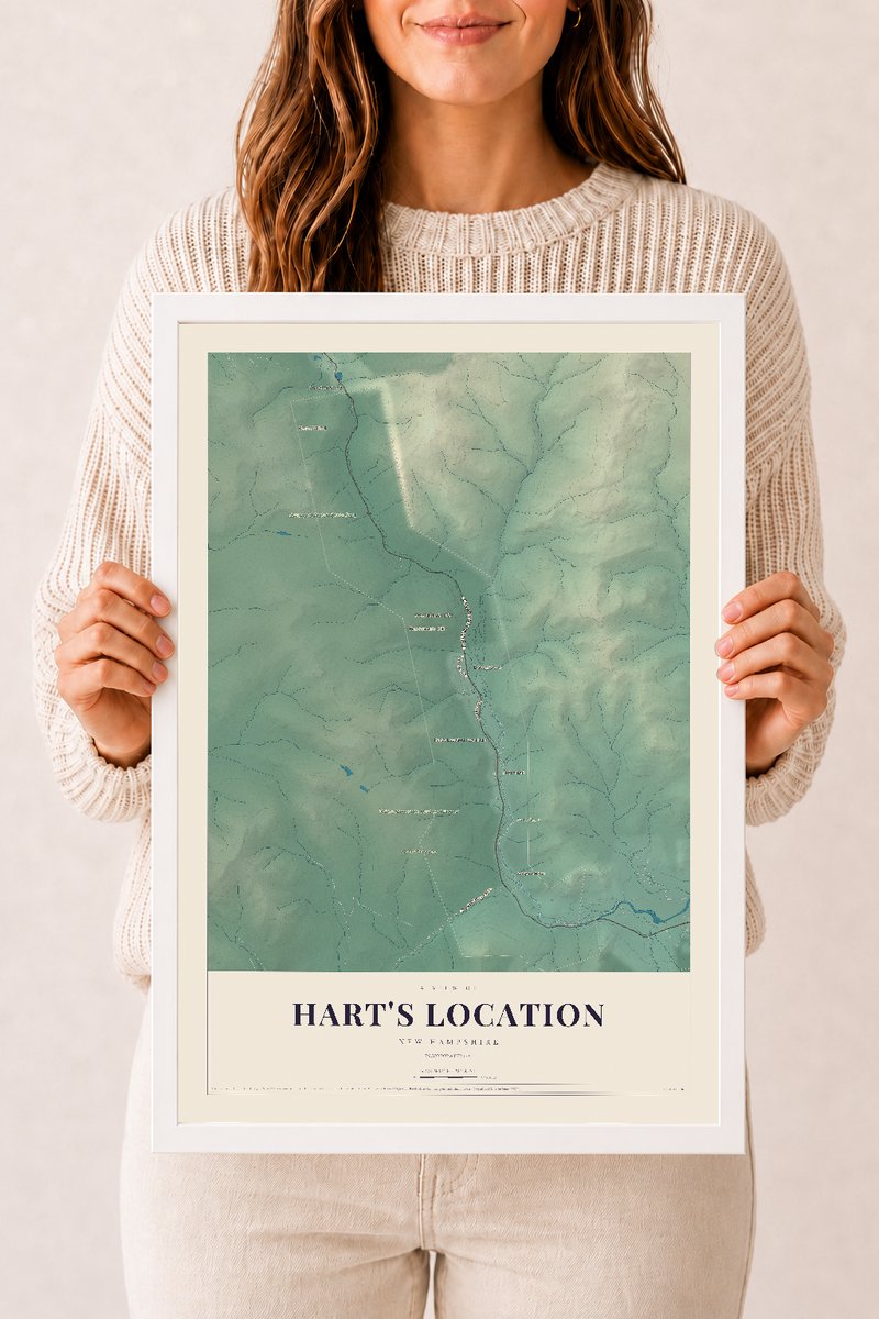 NH Current Atlas 2026 | Hart's Location | 12" x 18" | W/ White Ayous Wood Frame
