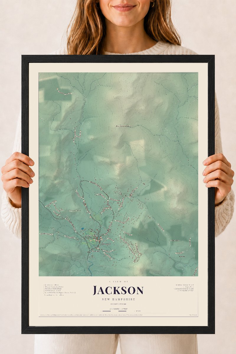 NH Current Atlas 2026 | Jackson | 18" x 24" | W/ Black Ayous Wood Frame