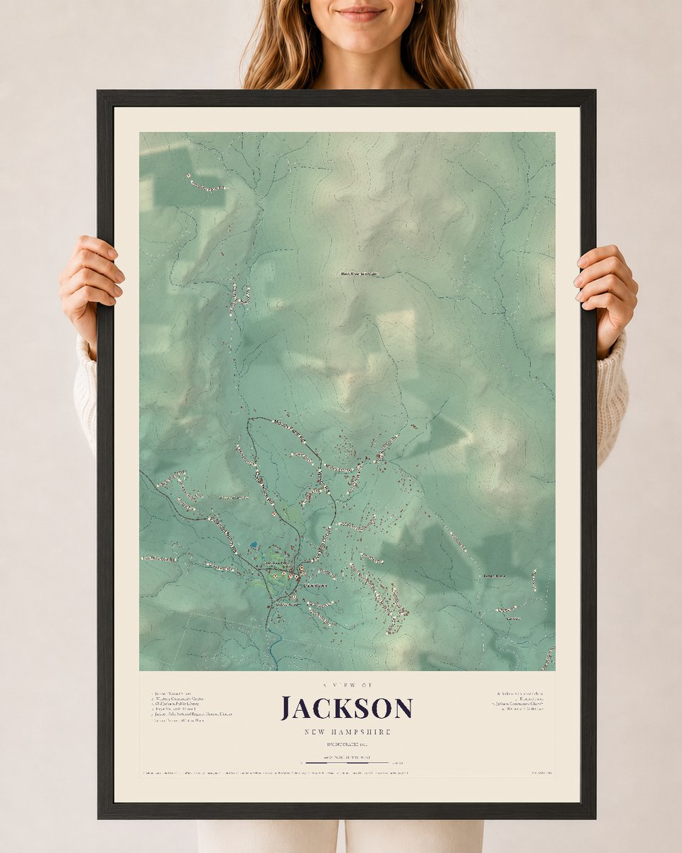 NH Current Atlas 2026 | Jackson | 24" x 36" | W/ Black Ayous Wood Frame
