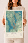 Map of Laconia, New Hampshire, 12 x 18 inch unframed archival matte print