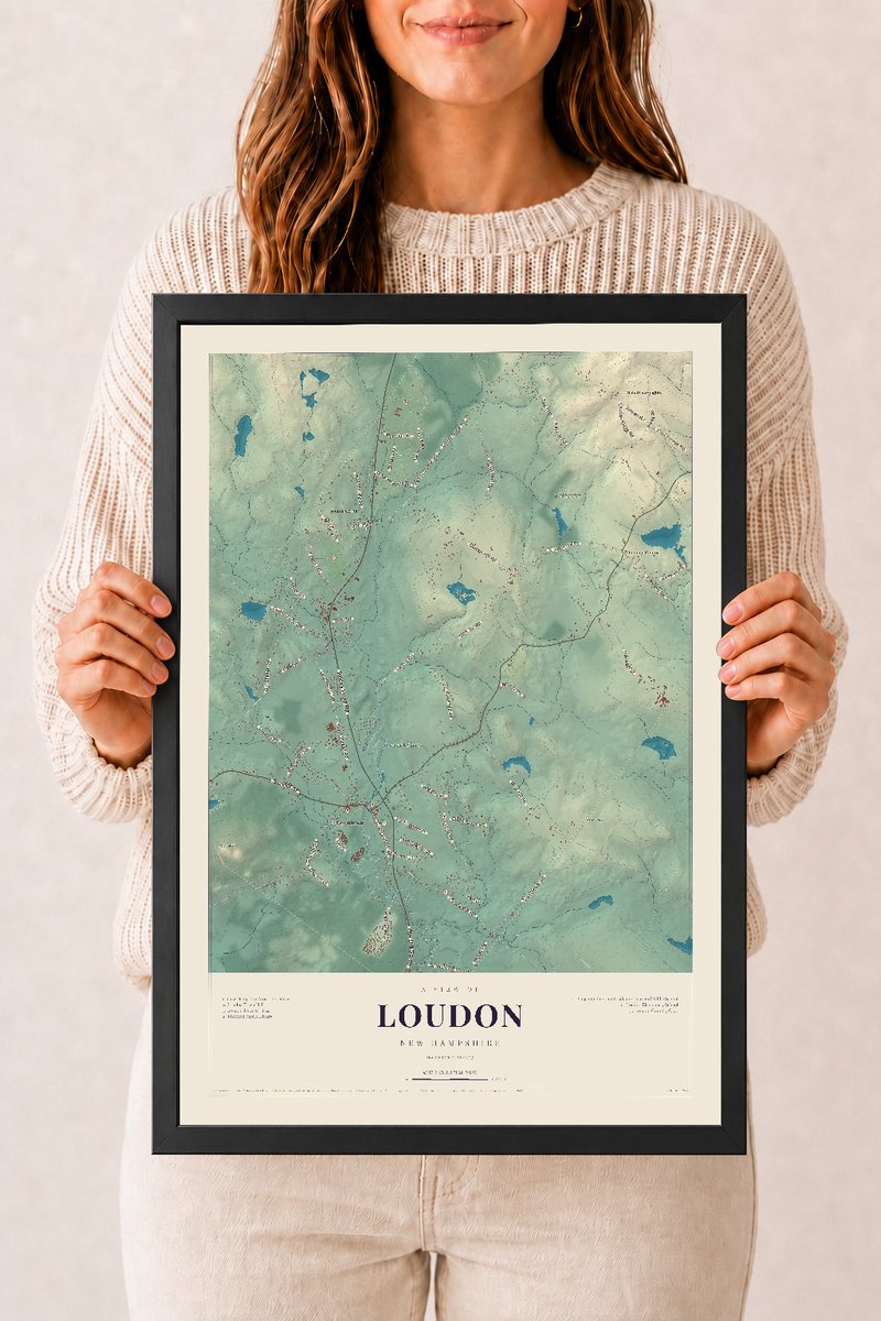 NH Current Atlas 2026 | Loudon | 12" x 18" | W/ Black Ayous Wood Frame
