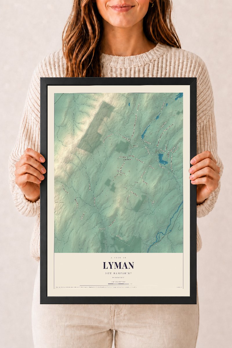 NH Current Atlas 2026 | Lyman | 12" x 18" | W/ Black Ayous Wood Frame