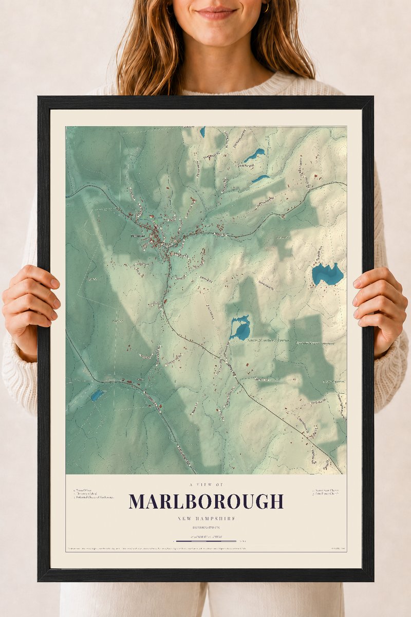 NH Current Atlas 2026 | Marlborough | 18" x 24" | W/ Black Ayous Wood Frame