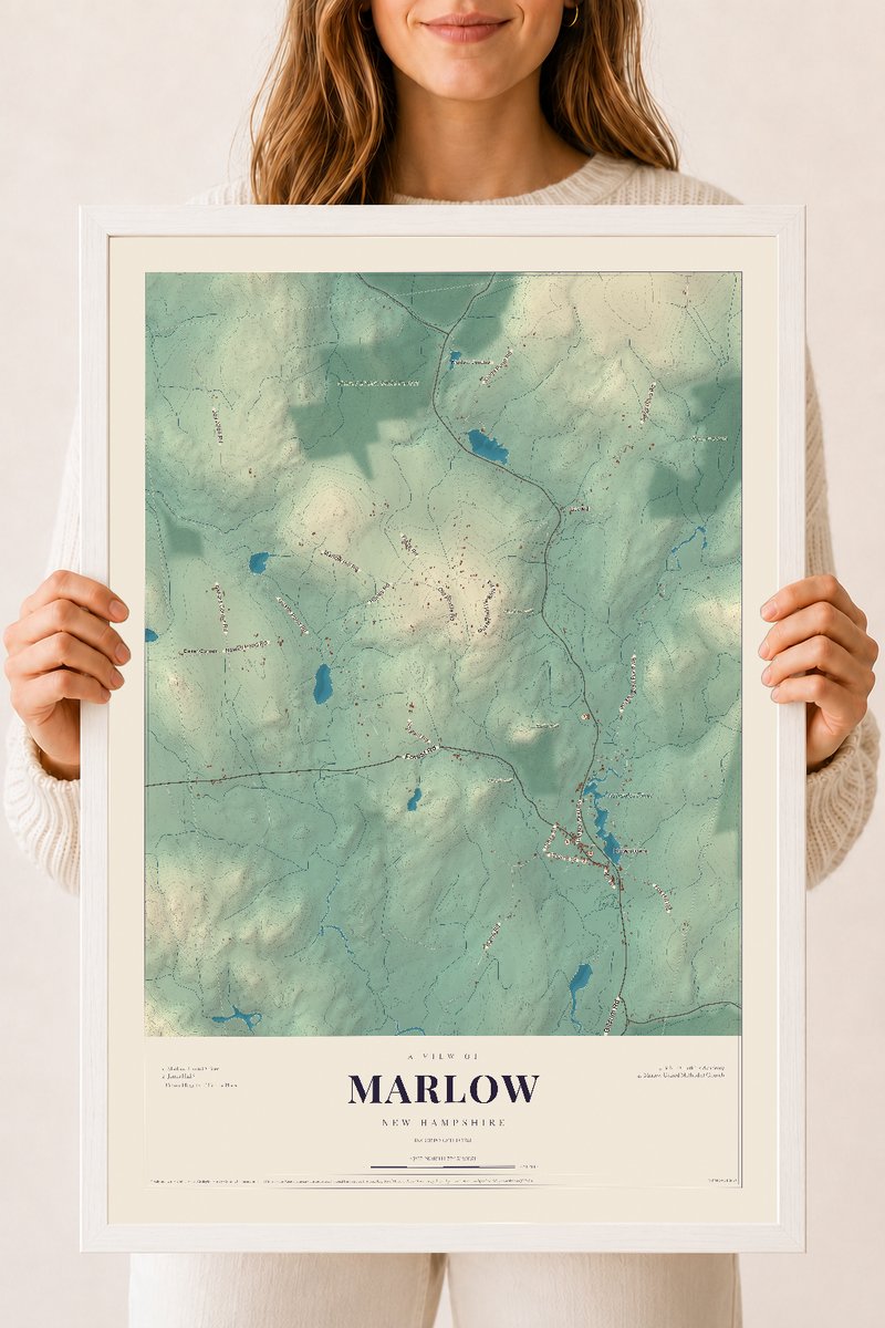 NH Current Atlas 2026 | Marlow | 18" x 24" | W/ White Ayous Wood Frame