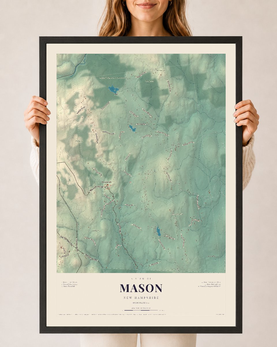 NH Current Atlas 2026 | Mason | 24" x 36" | W/ Black Ayous Wood Frame