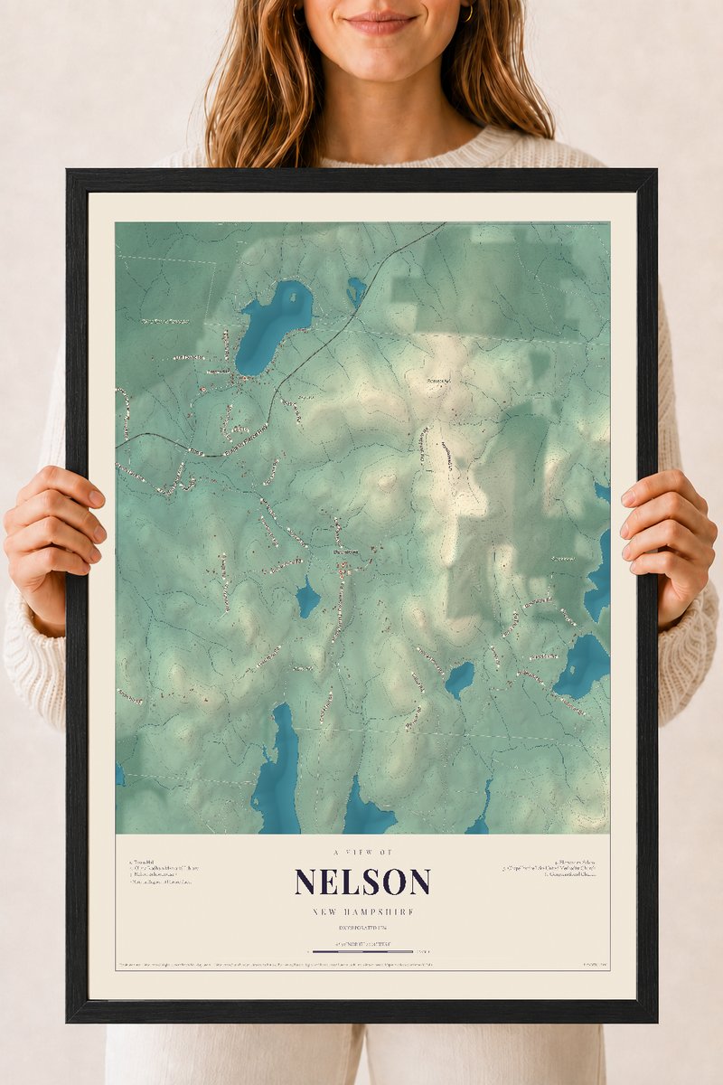 NH Current Atlas 2026 | Nelson | 18" x 24" | W/ Black Ayous Wood Frame