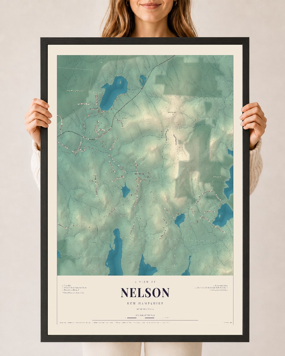 NH Current Atlas 2026 | Nelson | 24" x 36" | W/ Black Ayous Wood Frame