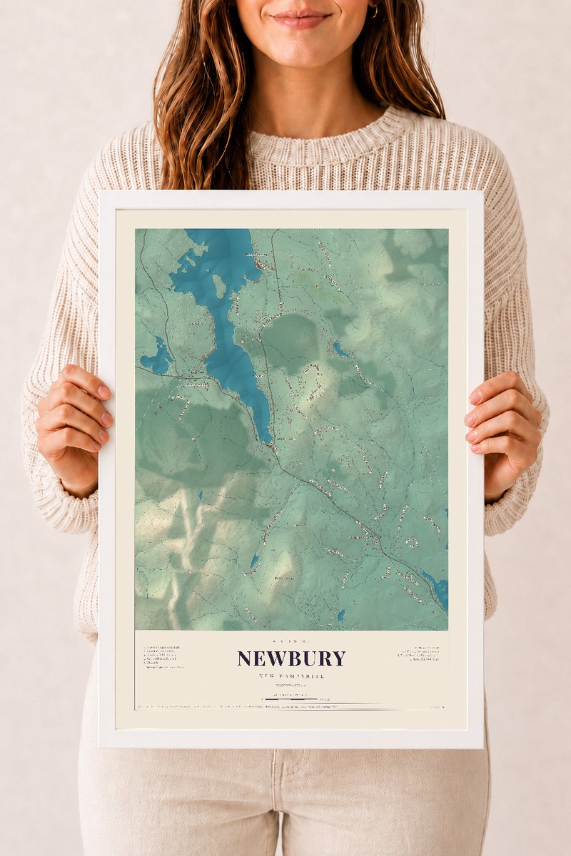 NH Current Atlas 2026 | Newbury | 12" x 18" | W/ White Ayous Wood Frame