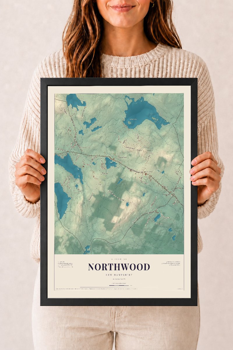 NH Current Atlas 2026 | Northwood | 12" x 18" | W/ Black Ayous Wood Frame