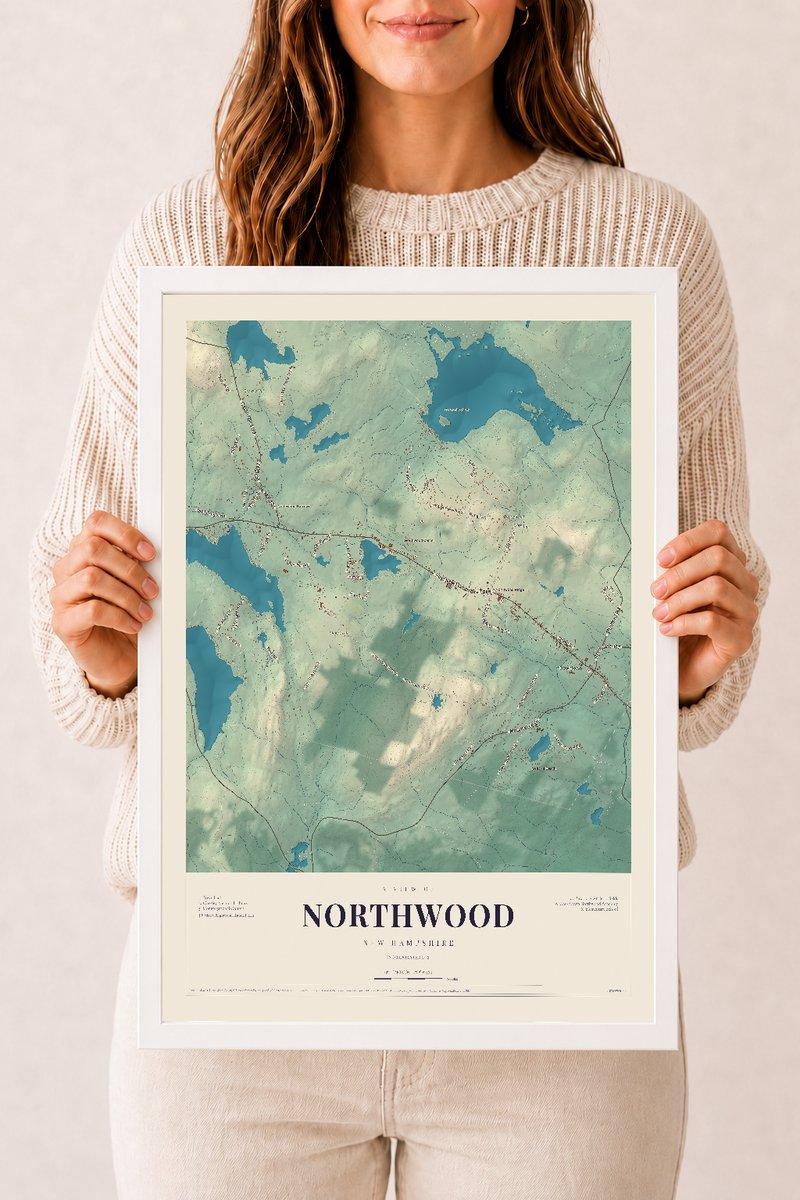 NH Current Atlas 2026 | Northwood | 12" x 18" | W/ White Ayous Wood Frame