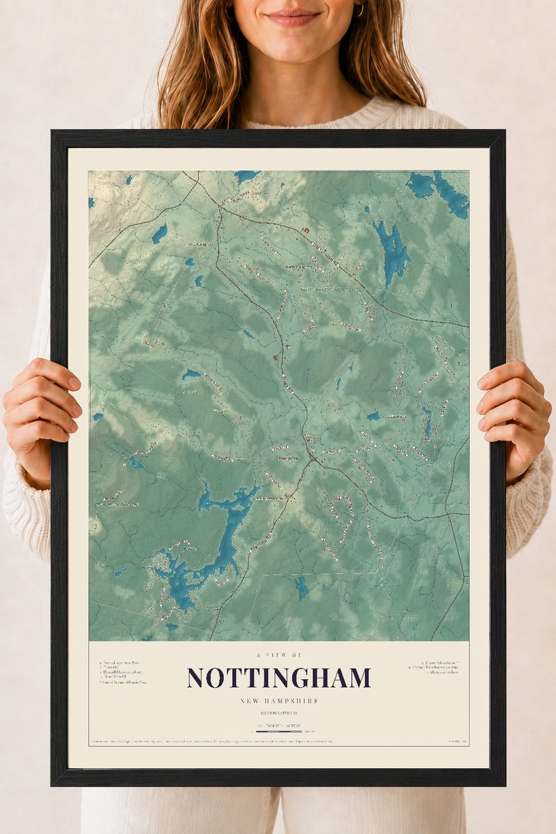 NH Current Atlas 2026 | Nottingham | 18" x 24" | W/ Black Ayous Wood Frame