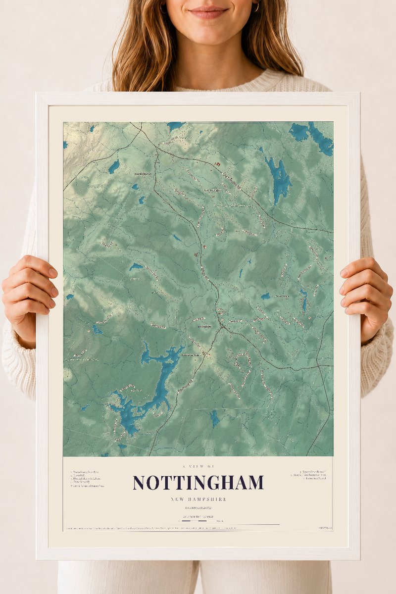 NH Current Atlas 2026 | Nottingham | 18" x 24" | W/ White Ayous Wood Frame