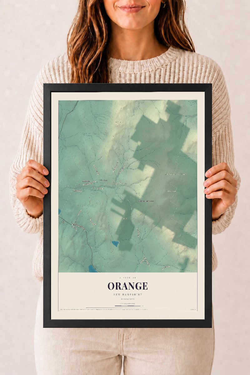 NH Current Atlas 2026 | Orange | 12" x 18" | W/ Black Ayous Wood Frame