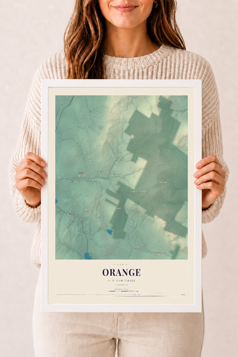 NH Current Atlas 2026 | Orange | 12" x 18" | W/ White Ayous Wood Frame