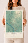 Map of Pembroke, New Hampshire, 12 x 18 inch unframed archival matte print