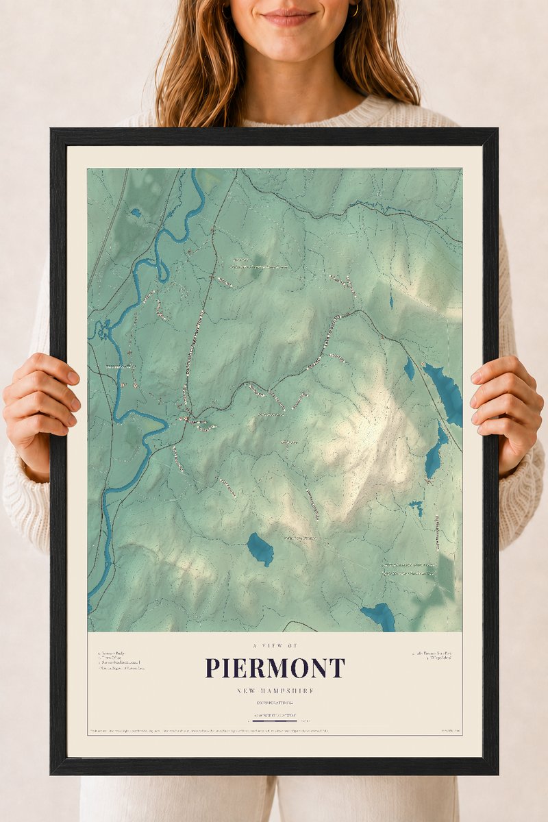 NH Current Atlas 2026 | Piermont | 18" x 24" | W/ Black Ayous Wood Frame