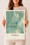 Map of Pittsburg, New Hampshire, 12 x 18 inch unframed archival matte print