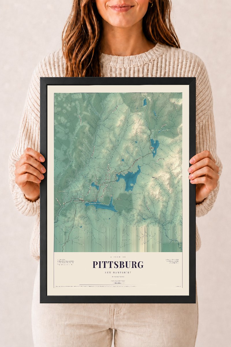 NH Current Atlas 2026 | Pittsburg | 12" x 18" | W/ Black Ayous Wood Frame