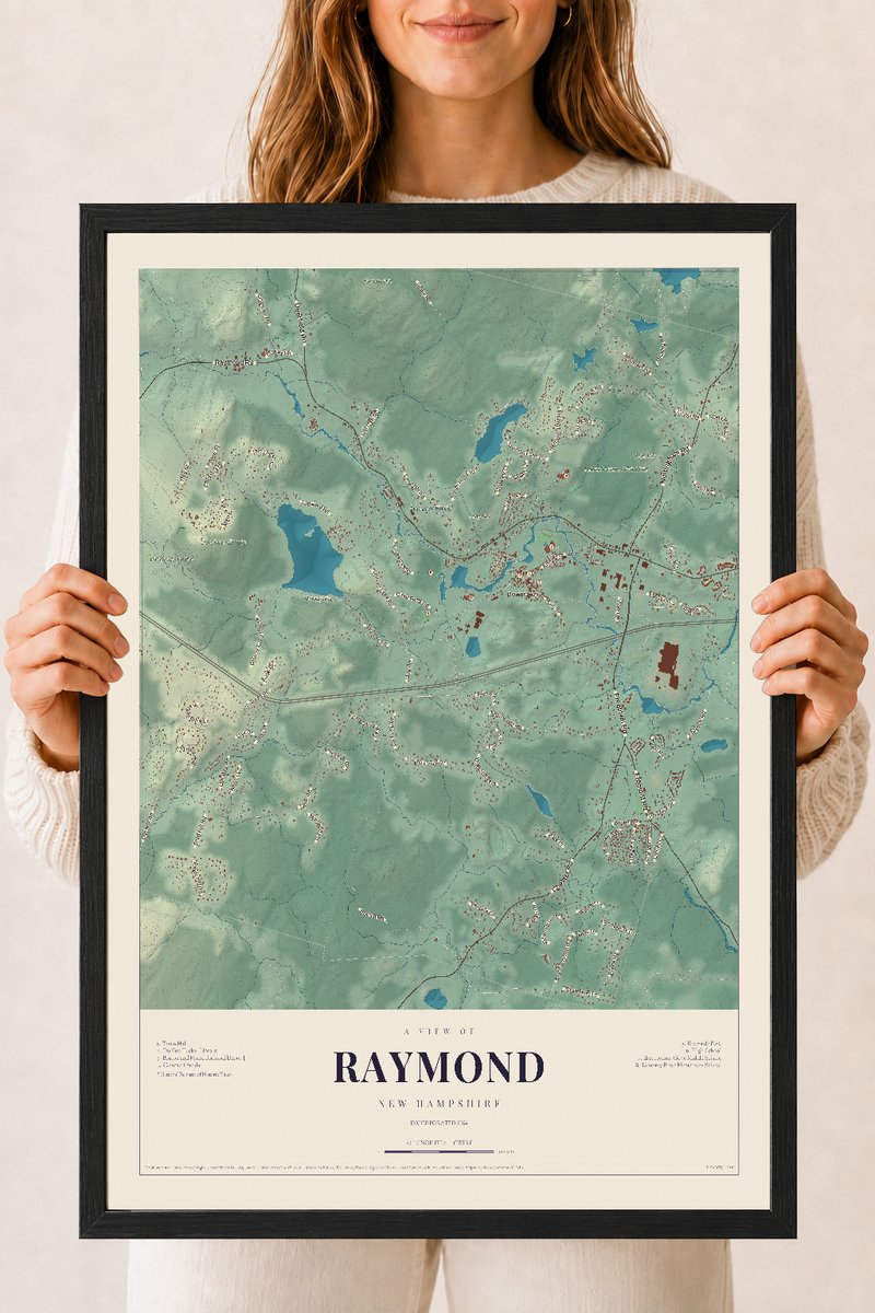 NH Current Atlas 2026 | Raymond | 18" x 24" | W/ Black Ayous Wood Frame