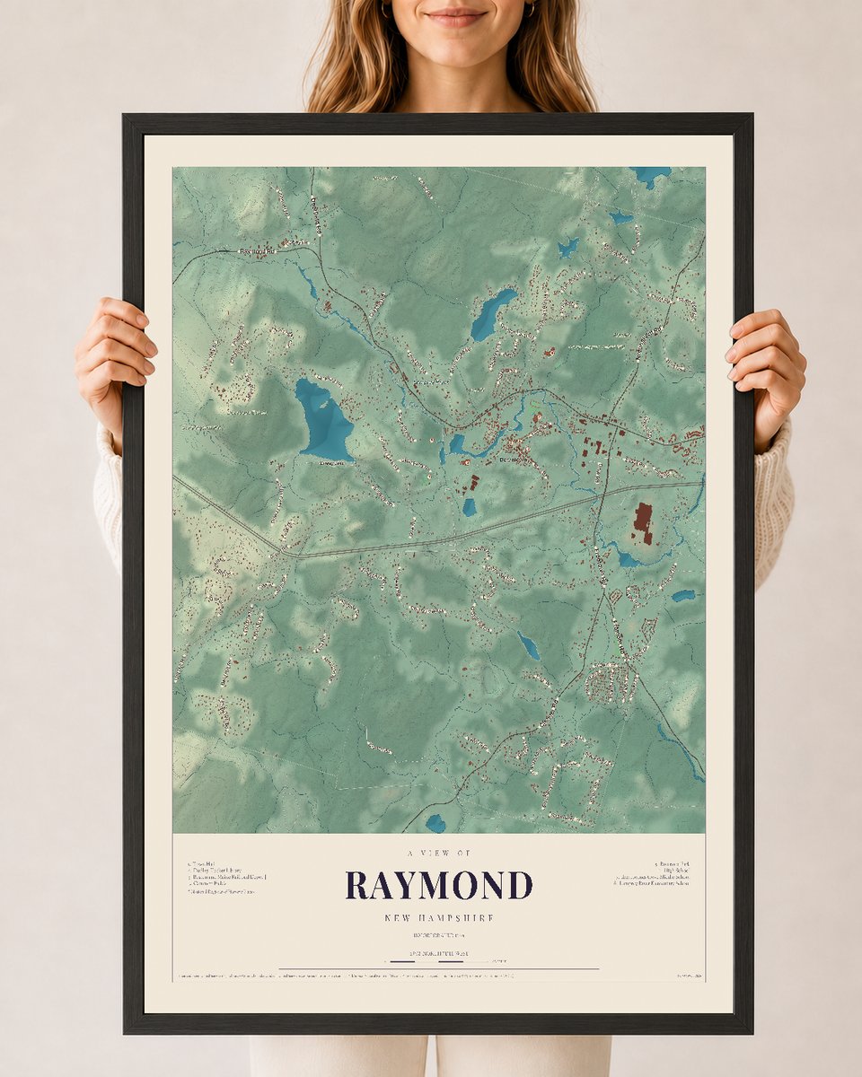 NH Current Atlas 2026 | Raymond | 24" x 36" | W/ Black Ayous Wood Frame