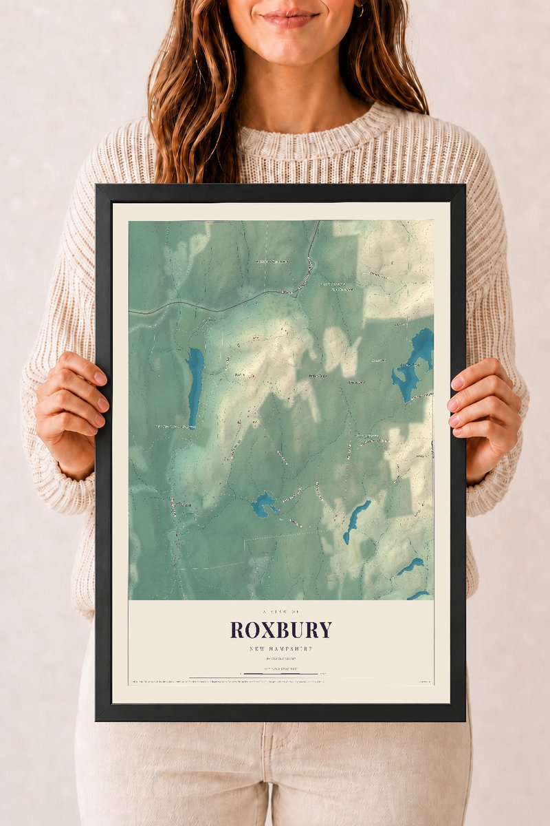 NH Current Atlas 2026 | Roxbury | 12" x 18" | W/ Black Ayous Wood Frame