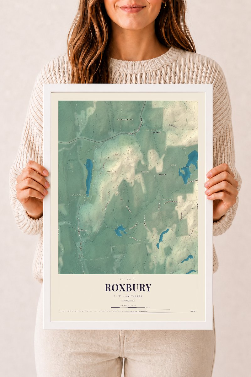 NH Current Atlas 2026 | Roxbury | 12" x 18" | W/ White Ayous Wood Frame
