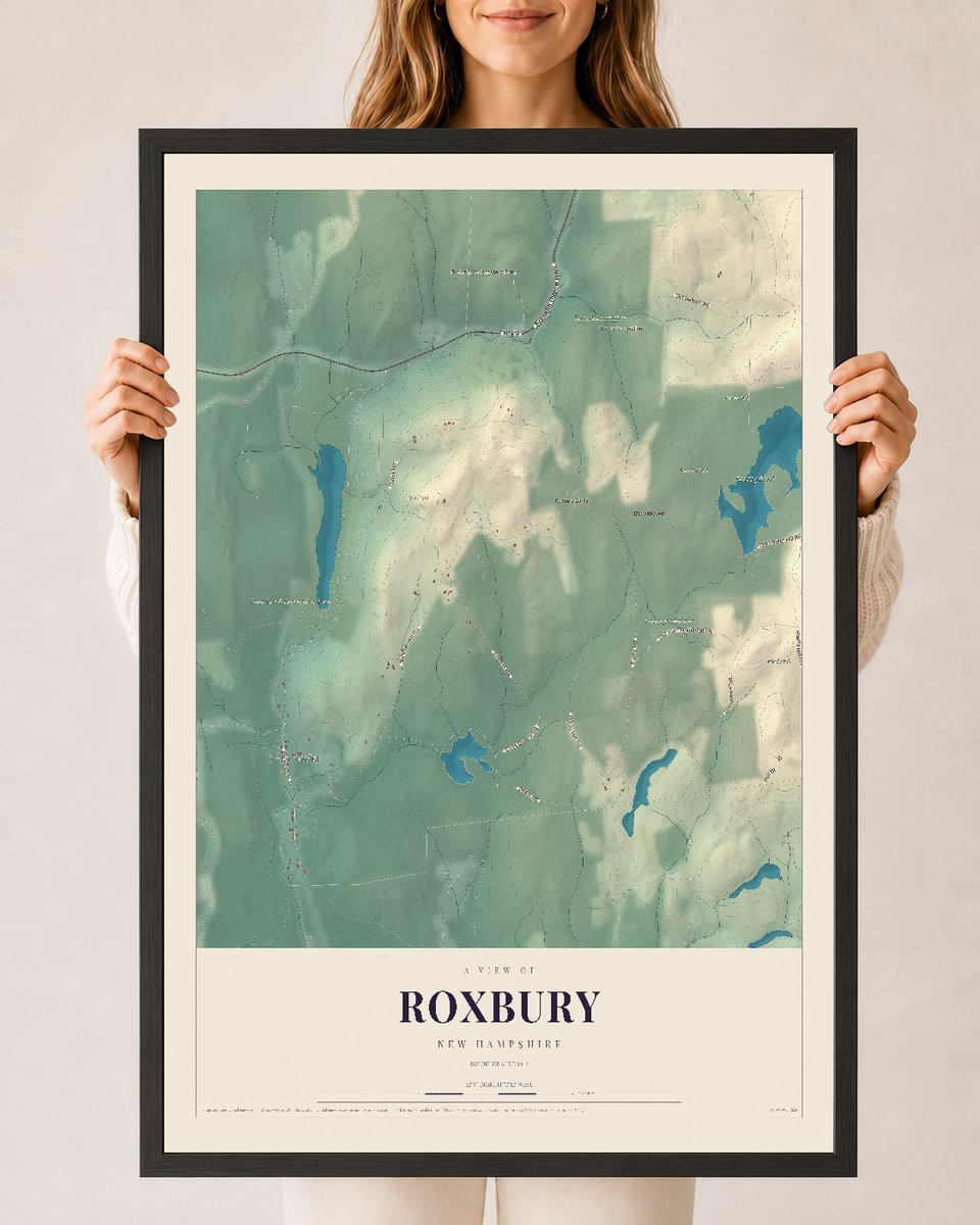 NH Current Atlas 2026 | Roxbury | 24" x 36" | W/ Black Ayous Wood Frame