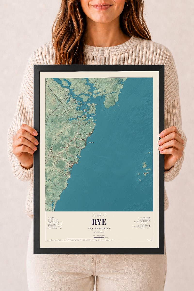 NH Current Atlas 2026 | Rye | 12" x 18" | W/ Black Ayous Wood Frame
