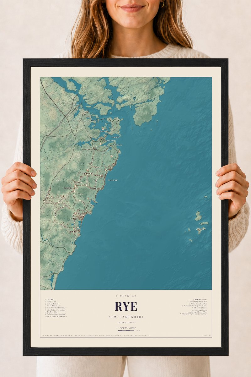 NH Current Atlas 2026 | Rye | 18" x 24" | W/ Black Ayous Wood Frame