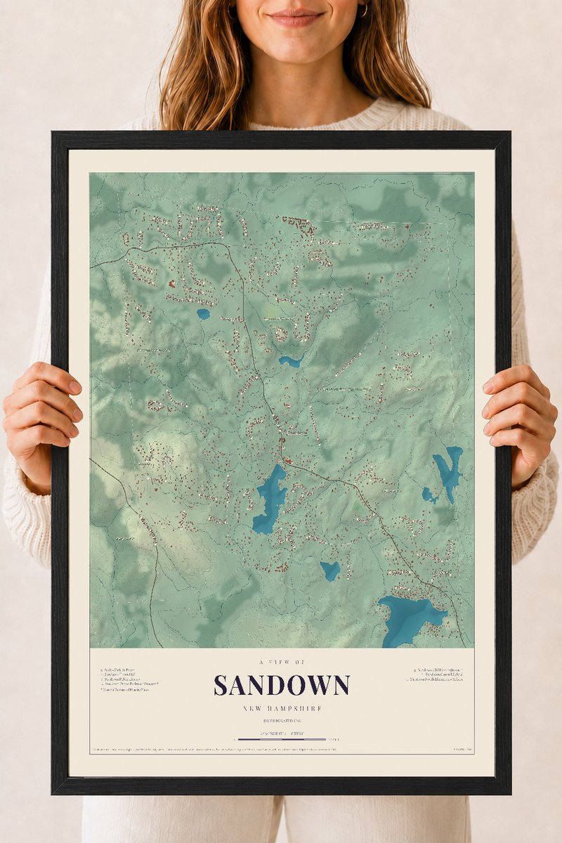 NH Current Atlas 2026 | Sandown | 18" x 24" | W/ Black Ayous Wood Frame