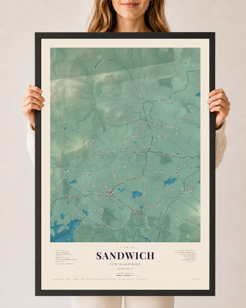 NH Current Atlas 2026 | Sandwich | 24" x 36" | W/ Black Ayous Wood Frame