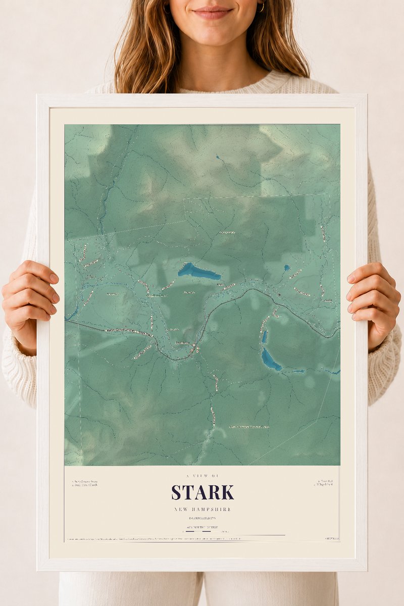 NH Current Atlas 2026 | Stark | 18" x 24" | W/ White Ayous Wood Frame