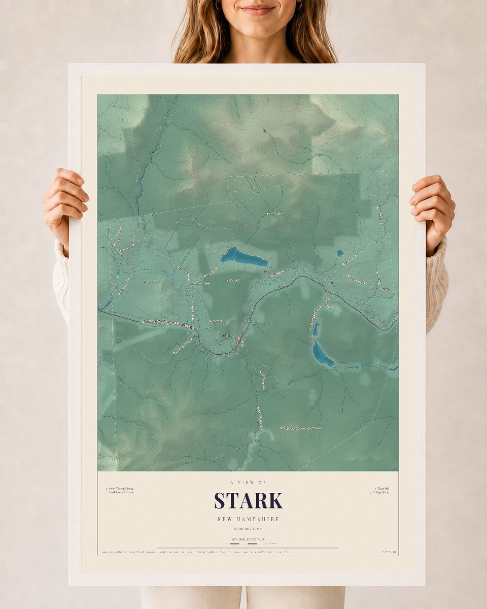 NH Current Atlas 2026 | Stark | 24" x 36" | W/ White Ayous Wood Frame