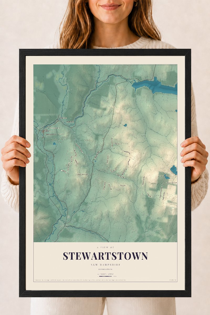 NH Current Atlas 2026 | Stewartstown | 18" x 24" | W/ Black Ayous Wood Frame