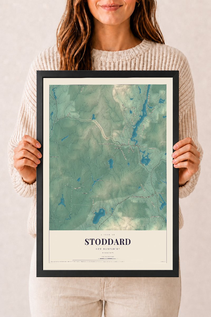 NH Current Atlas 2026 | Stoddard | 12" x 18" | W/ Black Ayous Wood Frame