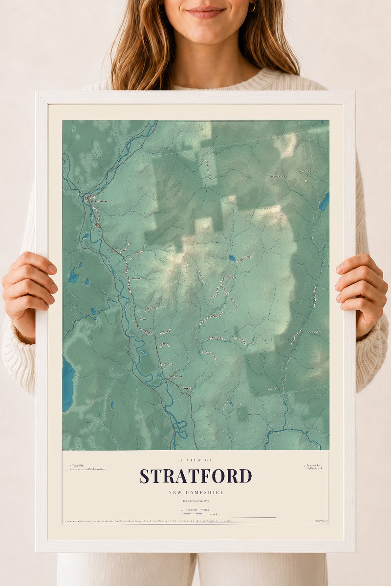 NH Current Atlas 2026 | Stratford | 18" x 24" | W/ White Ayous Wood Frame
